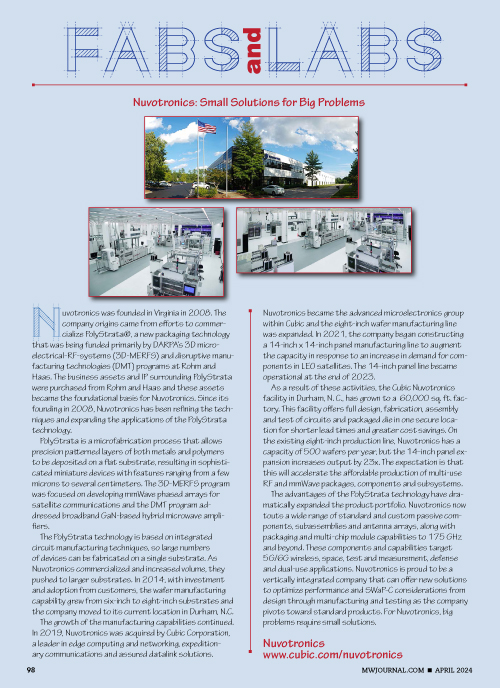 Fabs and Labs: Nuvotronics | Microwave Journal